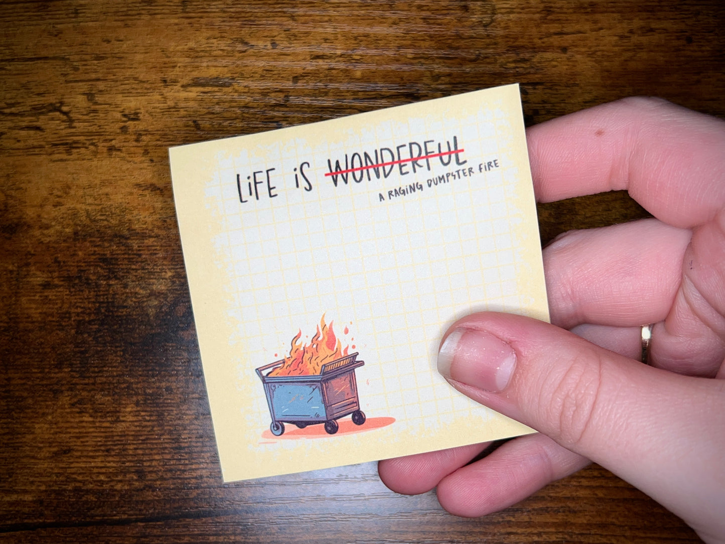 Raging Dumpster Fire Sticky Notes